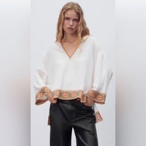 Zara embroidered top new 🌟
